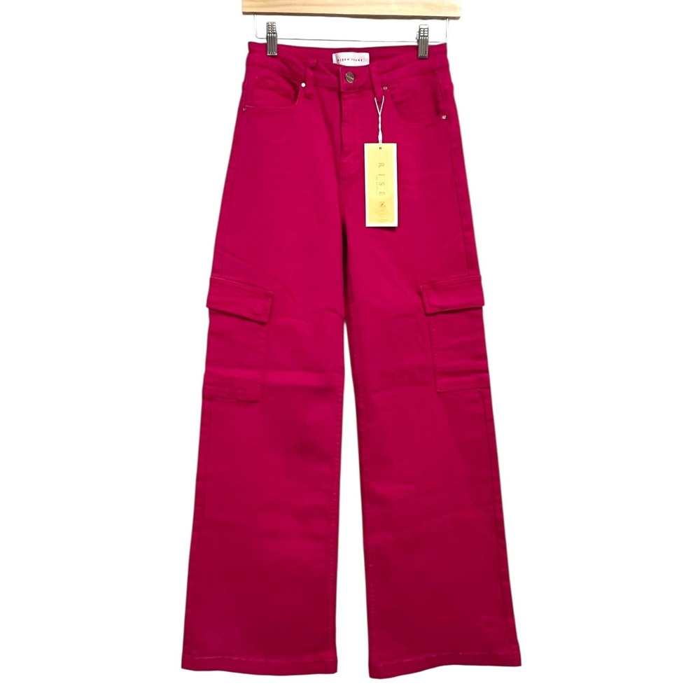 RISEN Wide Leg Cargo‎ Denim Stretch NWT